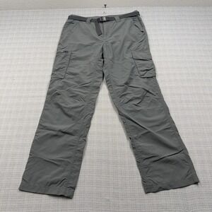 Columbia Omni-Shade Pants Mens 34x30 Gray Nylon Hiking Cargo Outdoor Belted